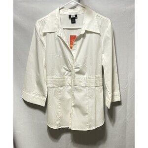 Studio 1940 Womens Large Long Sleeve Cotton Dress‎ Shirt NWT